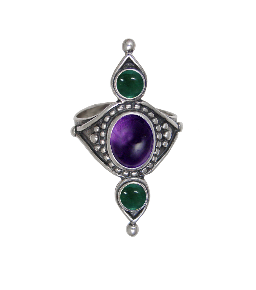 Sterling Silver Royal Ring With Amethyst Size 10